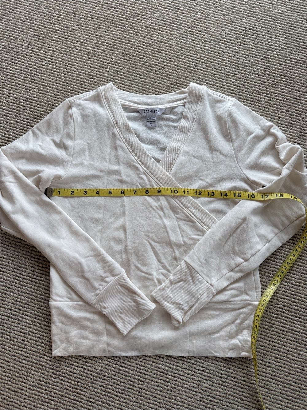 Athleta Cream Wrap-Style Long Sleeve Pullover